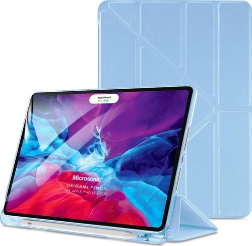 Apple iPad Pro 12.9'' 2021 5. Nesil Kılıf (A2378-A2461-A2379-A2462) Origami Pencil Mavi