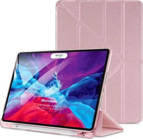 Apple iPad Pro 12.9'' 2020 4.Nesil Kılıf (A2229-A2069-A2232) Origami Pencil Rose Gold