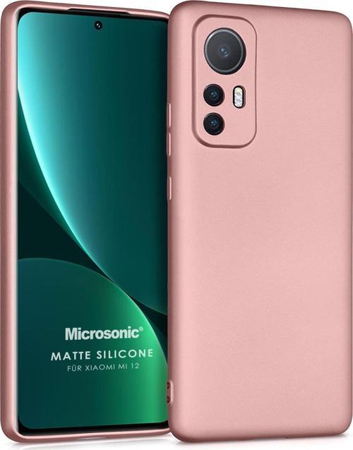 Matte Silicone Xiaomi Mi 12 Kılıf Rose Gold
