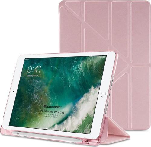 Apple iPad 9.7 2018 Kılıf (A1893-A1954) Origami Pencil Rose Gold