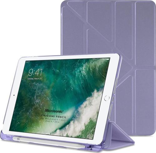 Apple iPad 9.7 2017 Kılıf (A1822-A1823) Origami Pencil Lila