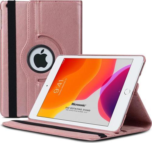 Apple iPad 10.2'' 8. Nesil (A2270-A2428-A2429-A2430) Kılıf 360 Rotating Stand Deri Rose Gold