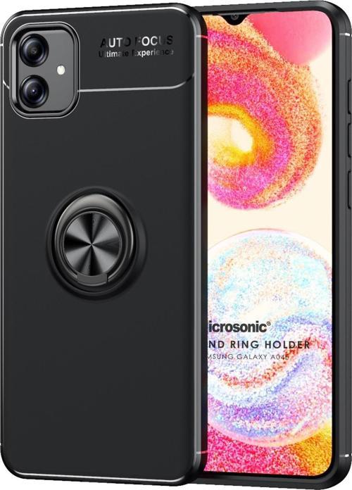 Samsung Galaxy A04e Kılıf Kickstand Ring Holder Siyah