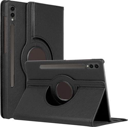 Samsung Galaxy Tab S9 Plus X810 Kılıf 360 Rotating Stand Deri Siyah