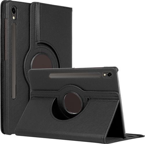 Samsung Galaxy Tab S9 X710 Kılıf 360 Rotating Stand Deri Siyah