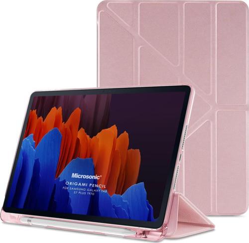 Samsung Galaxy Tab S9 Plus X810 Kılıf Origami Pencil Rose Gold