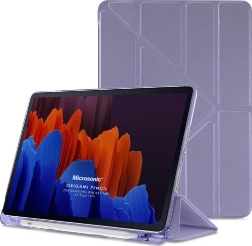 Samsung Galaxy Tab S9 Plus X810 Kılıf Origami Pencil Lila