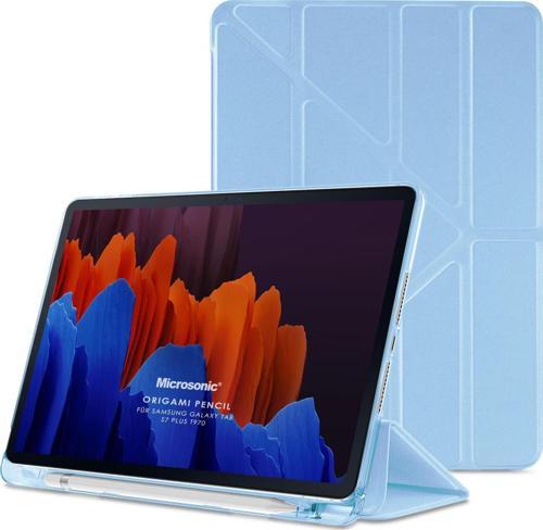 Samsung Galaxy Tab S9 Plus X810 Kılıf Origami Pencil Mavi