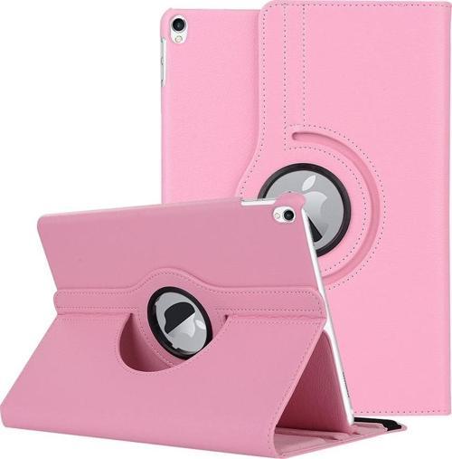 iPad Pro 10.5 Kılıf 360 Dönerli Stand Deri Pembe