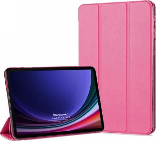Samsung Galaxy Tab S9 X710 Kılıf Slim Translucent Back Smart Cover Pembe