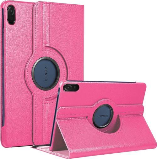 Honor Pad 8 Kılıf 360 Rotating Stand Deri Pembe