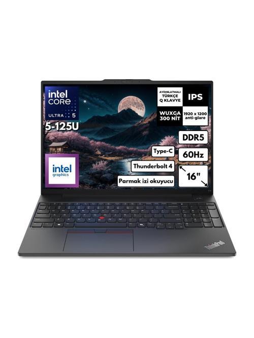 ThinkPad E16 G2 Ultra 5-125U 8-GBDDR5 4 TBSSD Intel Graphics 16" WUXGA Windows 11 Home Notebook 21MA003MTXFR61