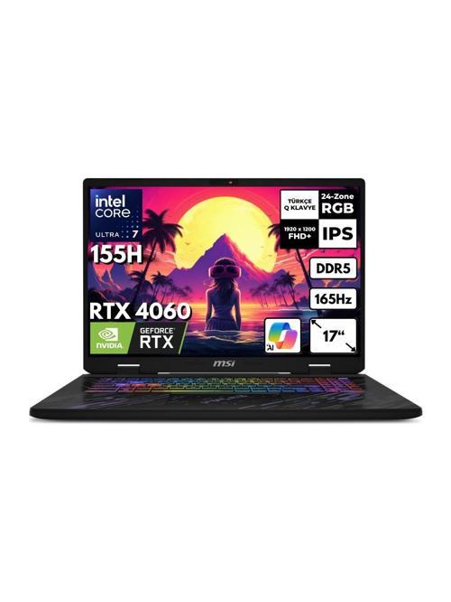 PULSE 17 AI Ultra 7-155H 48 -GBDDR5 1 TBSSD RTX4060 (8GB-140W) 17" FHD+ 165Hz Windows 10 Pro Gaming Notebook C1VFKG-083XTRFR49