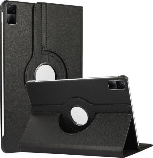 Xiaomi Redmi Pad Kılıf 360 Dönerli Stand Deri Siyah