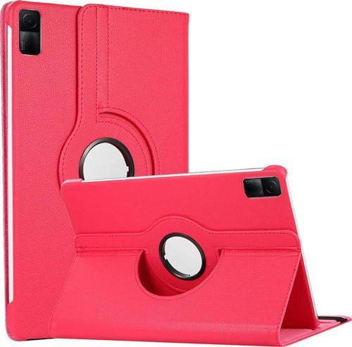 Xiaomi Redmi Pad Kılıf 360 Dönerli Stand Deri Koyu Pembe