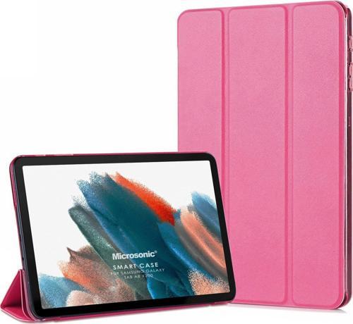 Samsung Galaxy Tab A8 X200 Kılıf Slim Translucent Back Smart Cover Pembe