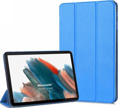 Samsung Galaxy Tab A8 X200 Kılıf Slim Translucent Back Smart Cover Mavi