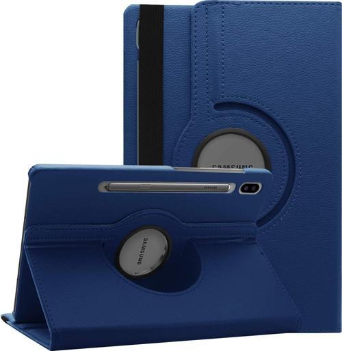 Samsung Galaxy Tab S8 X700 Kılıf 360 Rotating Stand Deri Lacivert