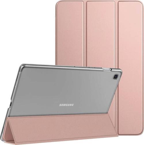 Samsung Galaxy Tab A7 Lite T225 Kılıf Slim Translucent Back Smart Cover Rose Gold