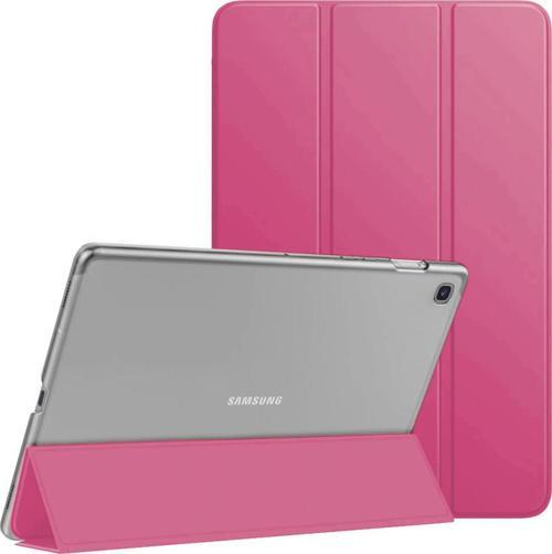 Samsung Galaxy Tab A7 Lite T225 Kılıf Slim Translucent Back Smart Cover Pembe