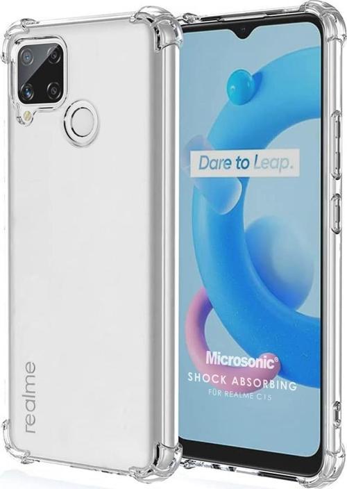 Realme C15 Kılıf Shock Absorbing Şeffaf