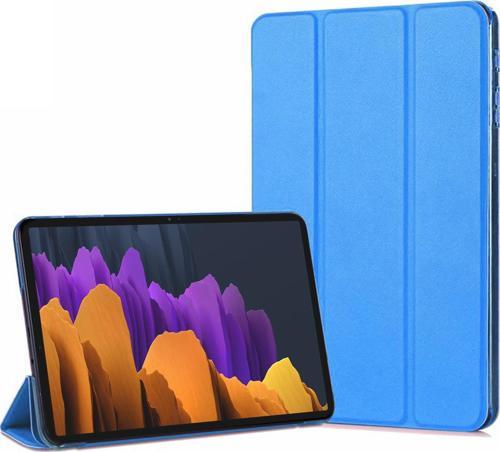 Samsung Galaxy Tab S7 T870 Kılıf Slim Translucent Back Smart Cover Mavi