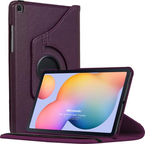 Samsung Galaxy Tab S6 Lite 10.4" P610 Kılıf 360 Rotating Stand Deri Mor