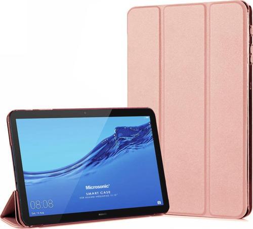 Huawei MediaPad T3 10 Kılıf Slim Translucent Back Smart Cover Rose Gold