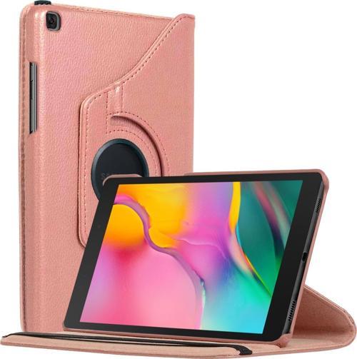 Samsung Galaxy Tab A 8" 2019 T290 Kılıf 360 Rotating Stand Deri Rose Gold