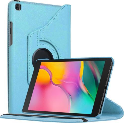 Samsung Galaxy Tab A 8" 2019 T290 Kılıf 360 Rotating Stand Deri Mavi