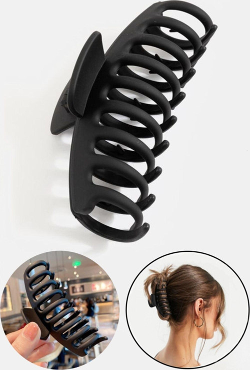 Kadın Siyah Trend Büyük Xl Mandal Toka