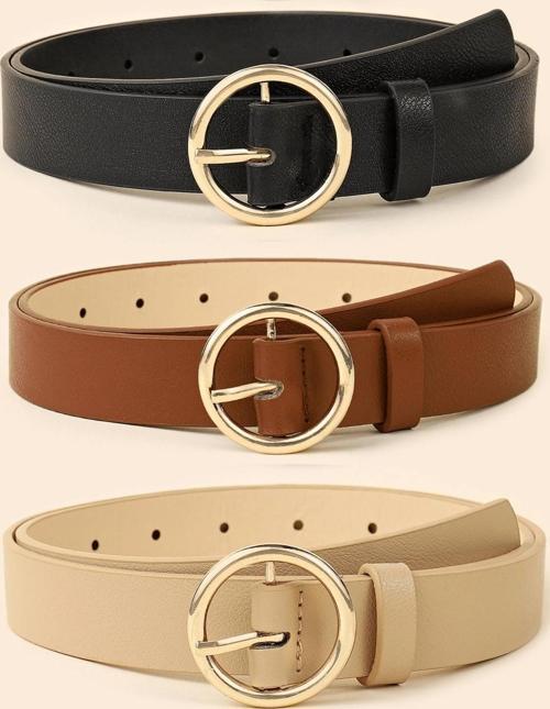 Kadın 3'lü Gold Tokalı Pantolon, Gömlek, Ceket, Elbise, Kazak Kemeri