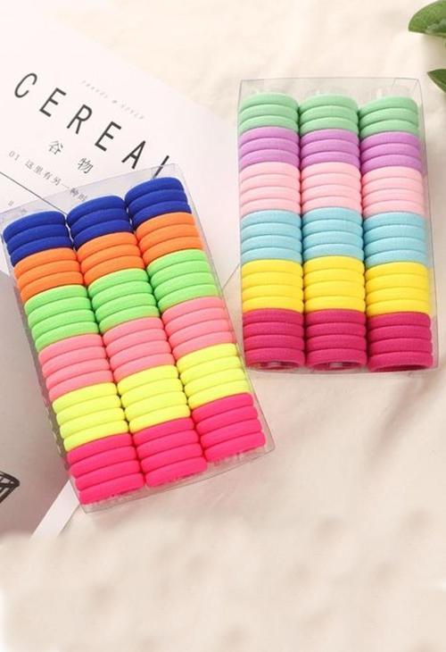 Kadın 50'li Renkli Lastik Toka Seti