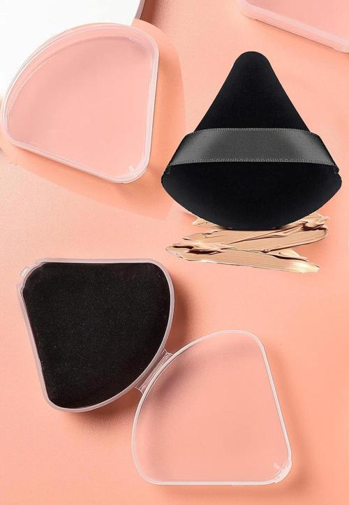 Hijyenik Saklama Kutulu Pudra Fondöten BB Krem Yıkanabilir Siyah Uygulama Aparatı Puff Sünger