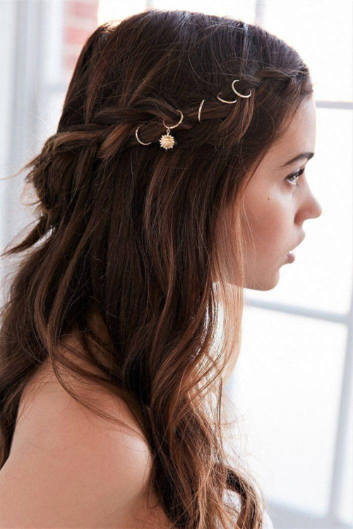 Kadın Sun Shine Gold Saç Küpe Seti Tk00562, One Size