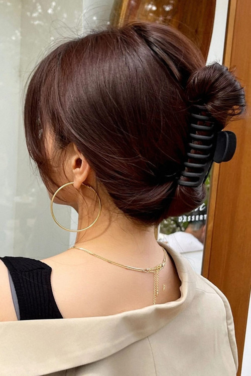 Kadın Siyah Trend Büyük Xl Mandal Toka