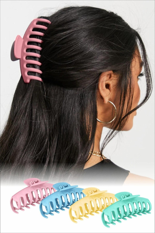 Kadın 4’lü Pastel Renkli Trend Büyük Xl Mandal Toka Seti