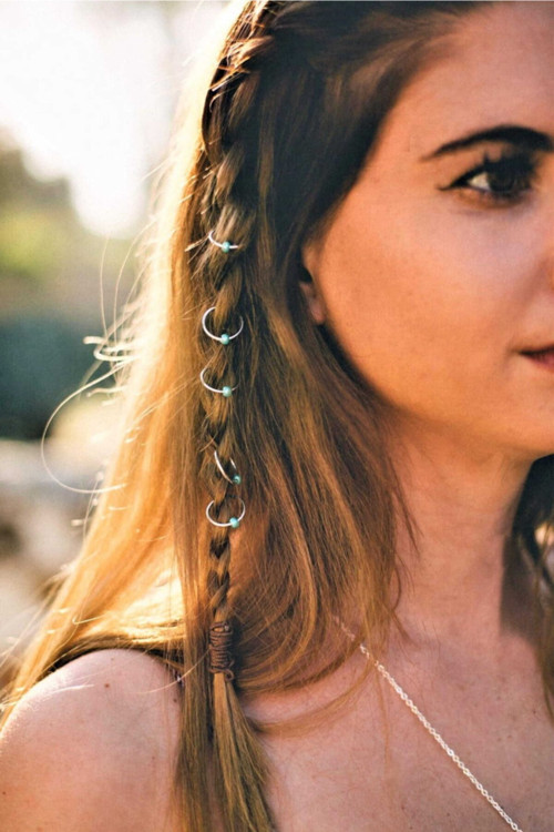 Kadın Blue Dream Silver Saç Küpe Seti