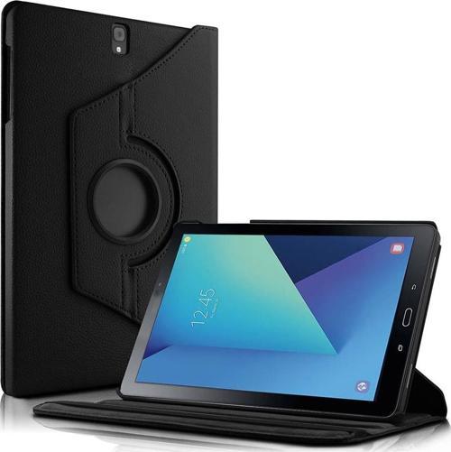 Samsung Galaxy Tab S3 9.7'' T820/T825 Kılıf 360 Dönerli Stand Deri Siyah