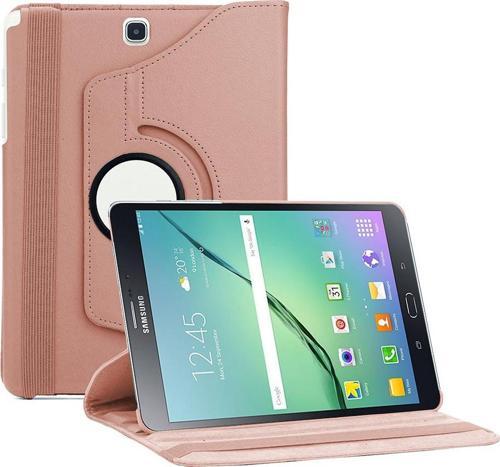 Samsung Galaxy Tab S2 9.7'' Kılıf 360 Dönerli Stand Deri Rose Gold