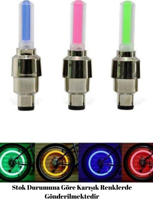 pet rock 1 Çift Led Işıklı Hareket Sensörlü Mavi Işıklı Bisiklet Araba Motor Sibop Kapağı Lambası