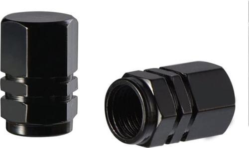 Jet Black Siyah Alüminyum Sibop Kapağı 4 Adet Set (OTO ALÜMİNYUM HEXAGON SİBOP KAPAĞI SETİ)