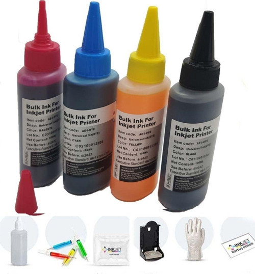 Canon E404 E414 E464 E474 E484 Kartuş Mürekkep Dolum Seti Pg 46 Cl 56 4x100 Ml Renk