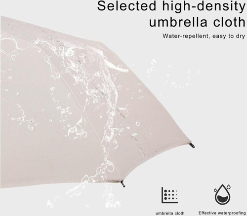 Katlanabilir Otomatik Şemsiye – Bej, Rüzgara Dayanıklı, Su Geçirmez