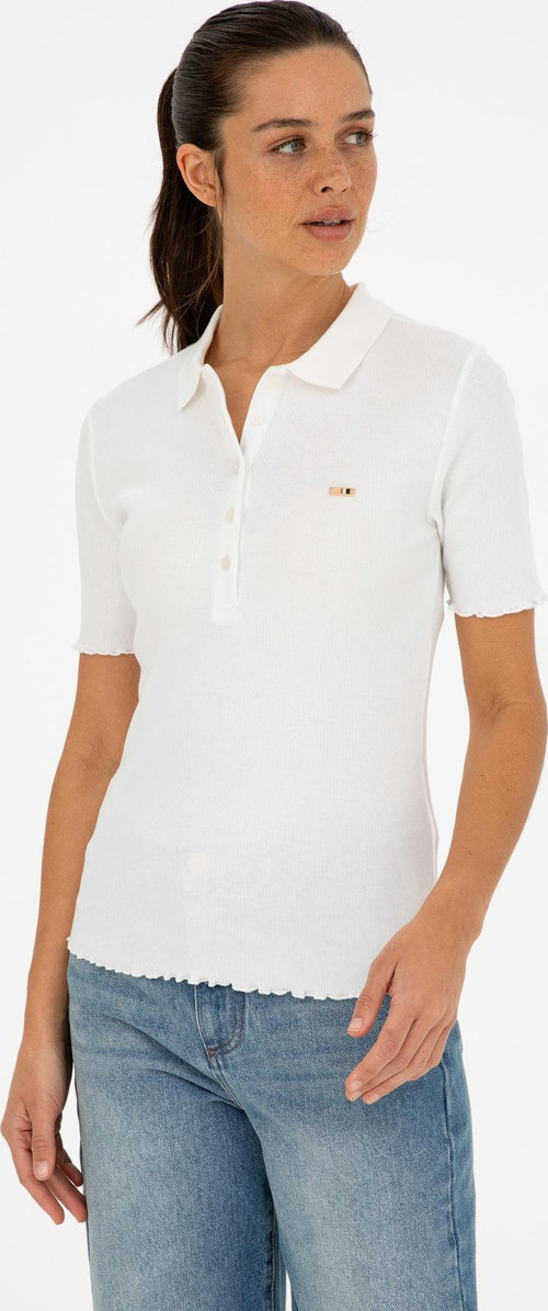 Kadın Ekru Polo Yaka Tişört 50296156-VR019
