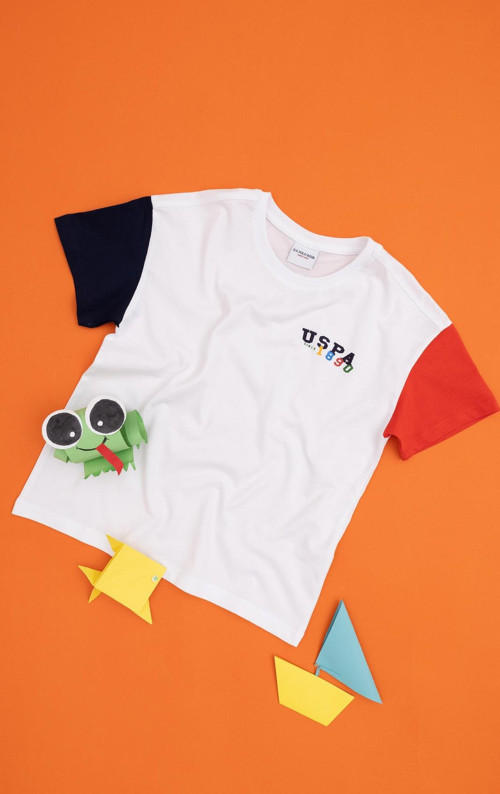 Erkek Çocuk Beyaz Oversize Bisiklet Yaka Tişört 50288060-VR013