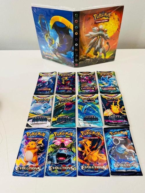 Pokemon Oyun Kartı 3 Set Bir Arada Ve Albüm Toplam 12 Paket Pokemon Kart