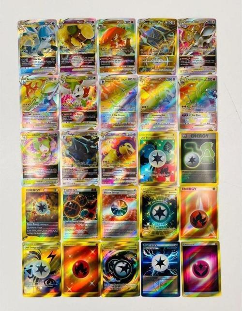 Pokemon VStar, ve Energy Kart Bir Arada Set (25 Adet Parlak Kart)