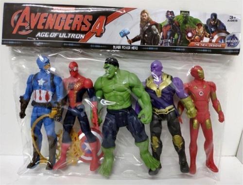 5'li Figür Oyuncak Thanos Örümcek Adam Ironman Hulk Kaptan Amerika 12 Cm