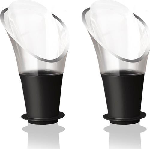 18540612 2 Parça Siyah Kristal Şarap Sunucusu